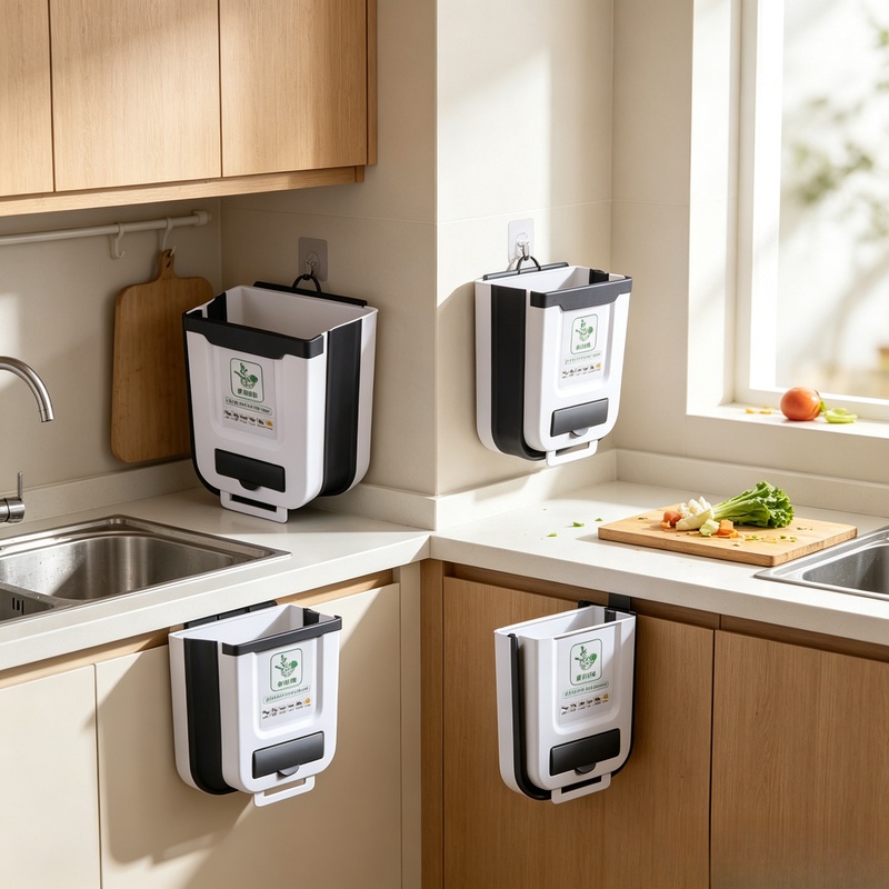 Wall‑Mounted Slim Collapsible  - Commercial Kitchen Bin 评论和价格